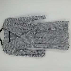 Old Navy Womens Waist-Defined Patterned Wrap-Front Dress Size Extra Small Stripe